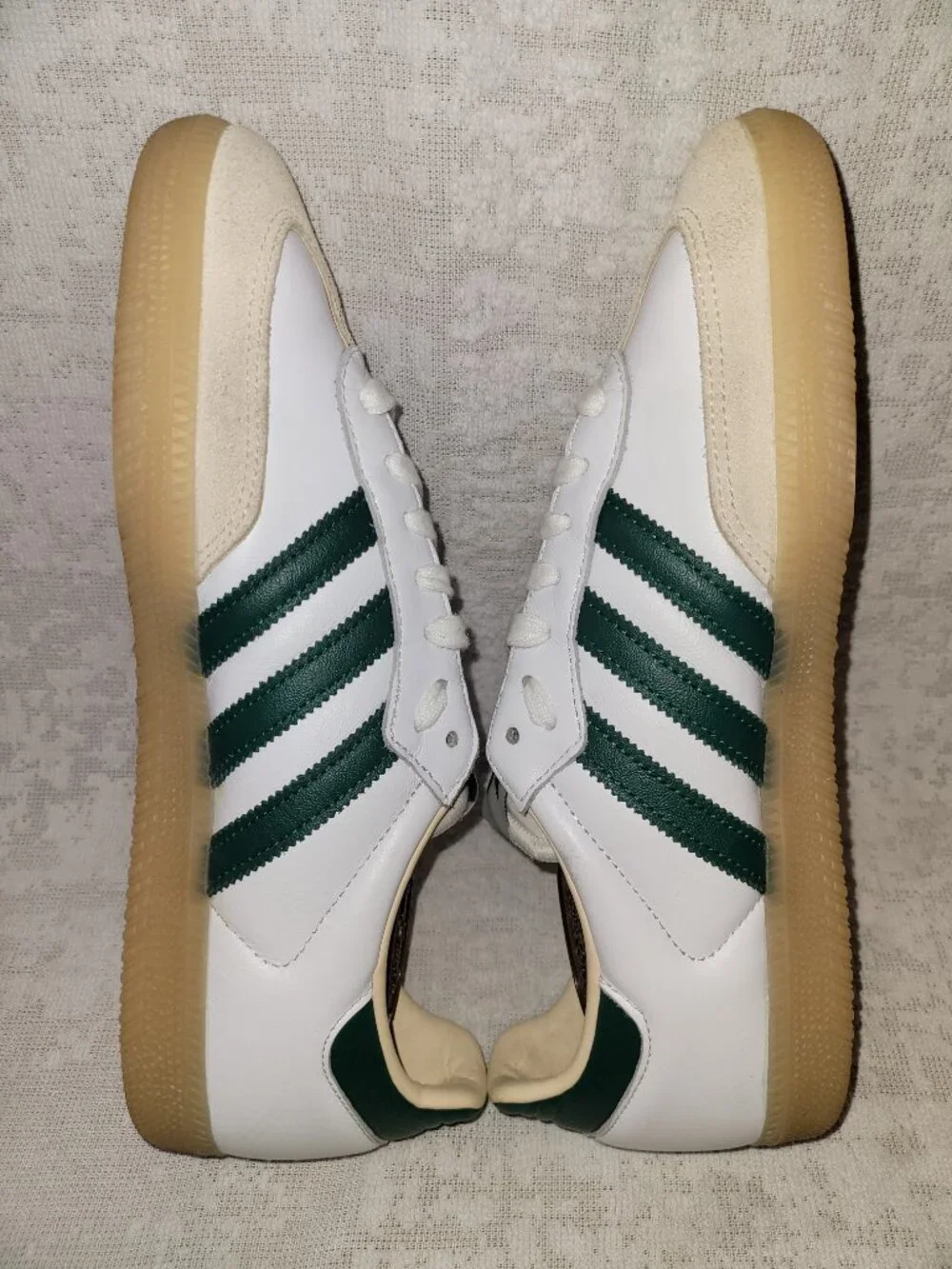 Adidas Men’s Samba OG Originals Size 9 White Collegiate Green Gum JS3831 Shoes - Picture 4 of 16
